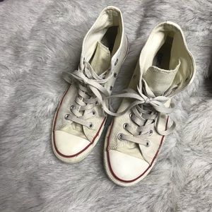 White High Top Converse Size 9.5